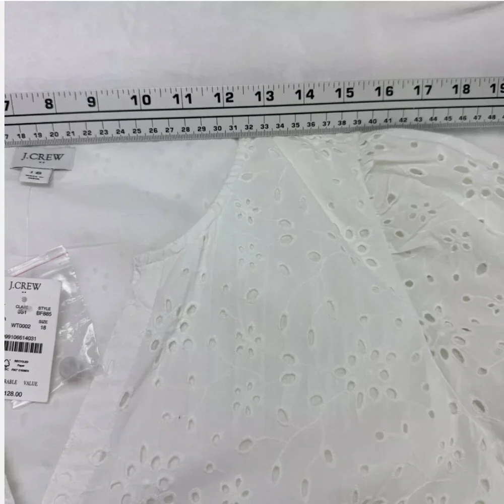 J. Crew Factory Eyelet Midi Dress Puff Sleeve Boho Summer Graduation‎ Coastal